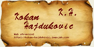 Kokan Hajduković vizit kartica